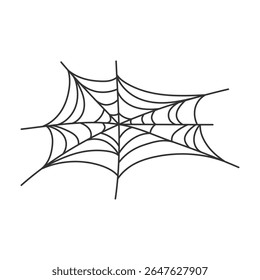 Silueta negra de telaraña. Elemento decorativo para la celebración de Halloween. Ilustración vectorial.