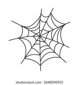 Silueta negra de telaraña. Elemento decorativo para la celebración de Halloween. Ilustración vectorial.
