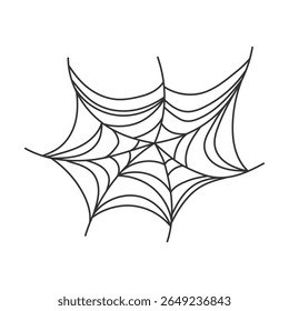 Silueta negra de telaraña. Elemento decorativo para la celebración de Halloween. Ilustración vectorial.