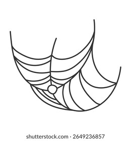 Silhueta preta de teia de aranha. Elemento decorativo para celebração de Halloween. Ilustração vetorial.
