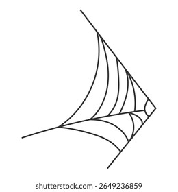 Black silhouette of cobweb. Decorative element for Halloween celebration. Vector illustration.