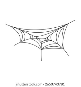 Silueta negra de telaraña. Elemento decorativo para la celebración de Halloween. Ilustración vectorial.