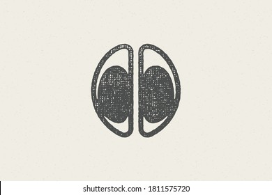 Black silhouette of coffee bean hand drawn stamp effect vector illustration. Vintage grunge texture for packaging and menu design or label decoration.