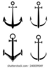 Black Silhouette Collection Of Anchor 