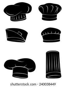 Black Silhouette Collection Of Chef Hat 