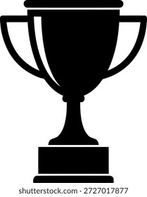 Schwarze Silhouette Sammlung von Trophäenbechern, Auszeichnungen und Wappen. Vektorgrafik von Siegersymbolen, Meisterschaftsabzeichen und Symbolen für Sportleistungen, die sich für Logo, Zertifikat und Wettkampfdesign eignen.
