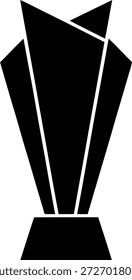Colección de silueta negra de copas de trofeos, premios y crestas. Ilustración vectorial de símbolos de ganadores, insignias de campeonato e íconos de logros deportivos adecuados para el logotipo, el certificado y el diseño de la competencia.