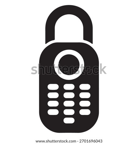 Black Silhouette of a Combination Lock padlock security