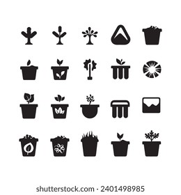 Conjunto de símbolos Compost de silueta negra