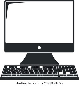 black silhouette of a computer without background