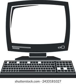 black silhouette of a computer without background