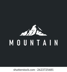 black silhouette concept with old vintage design simple mountain logo natural scenery symbol templet illustration mountain nature