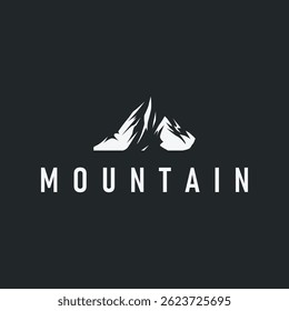 black silhouette concept with old vintage design simple mountain logo natural scenery symbol templet illustration mountain nature