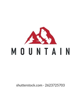 black silhouette concept with old vintage design simple mountain logo natural scenery symbol templet illustration mountain nature