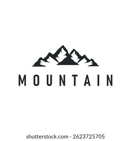 black silhouette concept with old vintage design simple mountain logo natural scenery symbol templet illustration mountain nature
