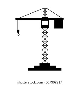 black silhouette construction tower crane