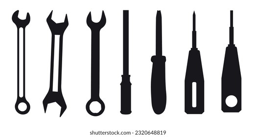 
Black Silhouette Constructions Hammer isolated on white background