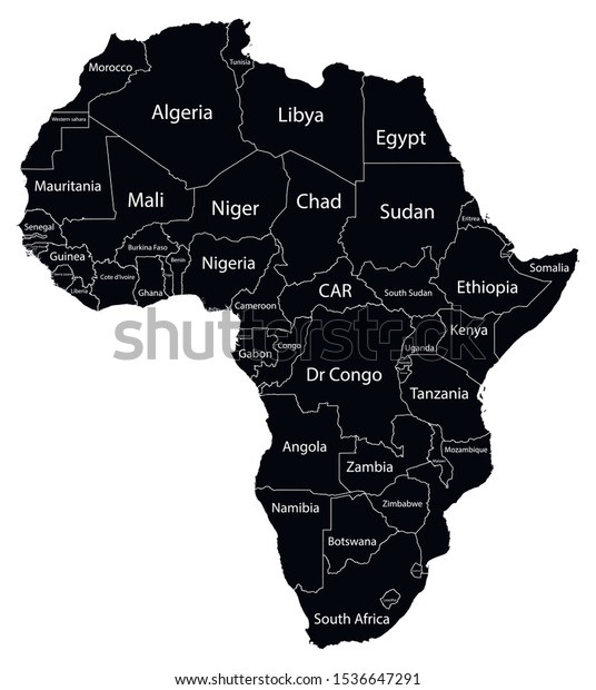 Black Silhouette Continent Africa On White: Vetor Stock (livre De ...