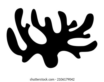 Black silhouette of coral or seaweed for design