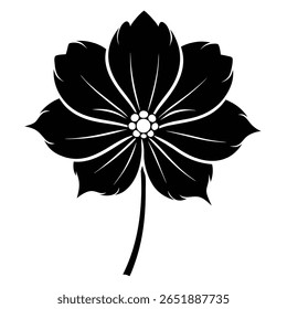silhueta preta da flor do cosmos