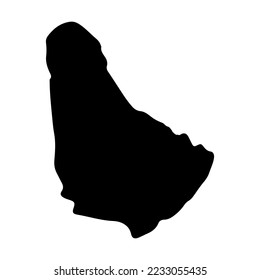 Black silhouette of the country of Barbados. Map. Vector illustration