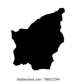 black silhouette country borders map of San Marino on white background of vector illustration