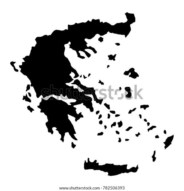 Black Silhouette Country Borders Map Greece Stock Vector (royalty Free 