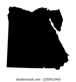 Black silhouette of the country of Egypt. Map. Vector illustration