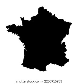 Black silhouette of the country of France. Map. Vector illustration