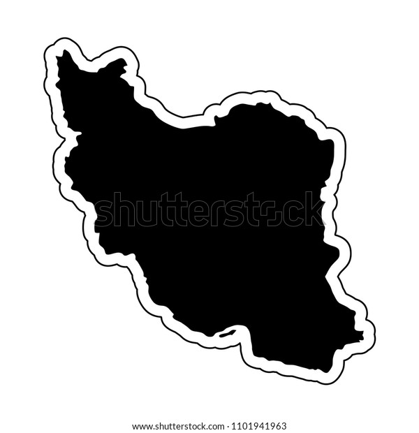 Black Silhouette Country Iran Contour Line Stock Vector (Royalty Free ...