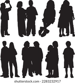 A black silhouette of a couple with one of them holding a baby.