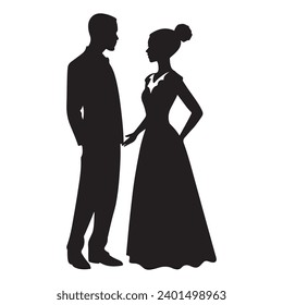 A black silhouette Couple set