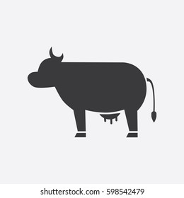 black silhouette of a cow. Vector illustration