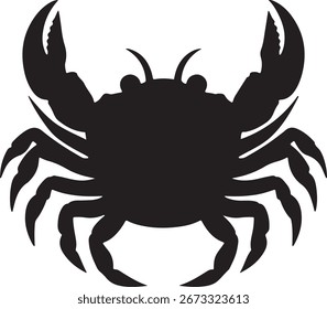 silhueta preta design de vetor de caranguejo