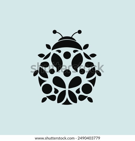 A black silhouette creative lady bug icon