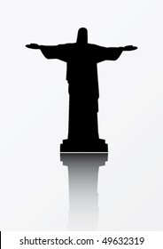 Black silhouette of Cristo Redentor, Rio de Janeiro - Brazil svg