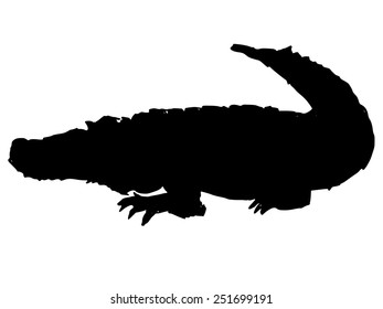 black silhouette of crocodile