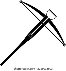 Black silhouette of a crossbow flat vector illustration