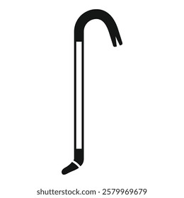 Black silhouette of a crowbar, a common tool used in construction and demolition