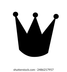 Black silhouette of a crown isolated on a white background. Vector illustration