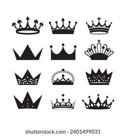 A black silhouette Crown set