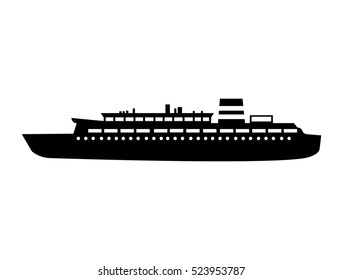 black silhouette cruise ship design