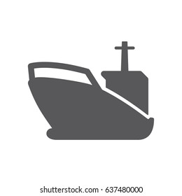 Black silhouette cruise ship icon. Vector illustration.