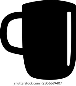 Black silhouette of a cup. Vector illustration  with transparent background 