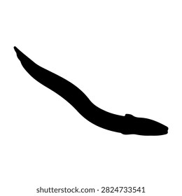 A black silhouette of a curved knife with a sharp edge, isolated on a white background, emphasizing its sleek and pointed design.