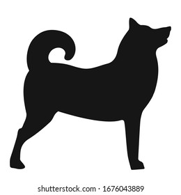 Black silhouette of cute dog, vector illustration