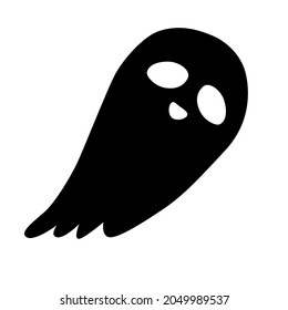 Black silhouette of cute ghost