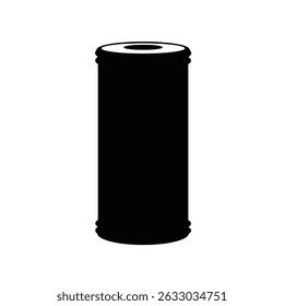 Black silhouette of a cylindrical container