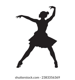 black silhouette of a Dancer in mid-performance