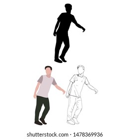 black silhouette of a dancing guy